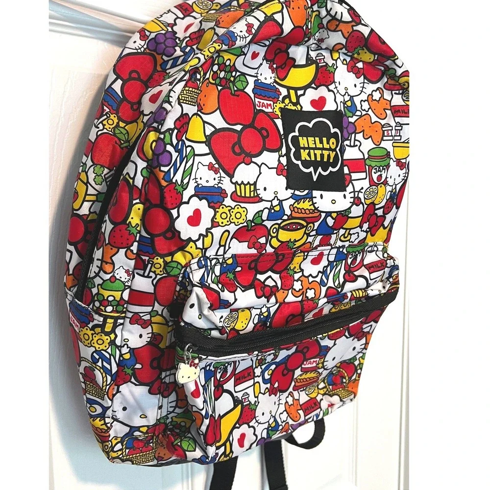 Sanrio Hello Kitty Backpack Classic Treats Snacks AOP Book Bag School Travel